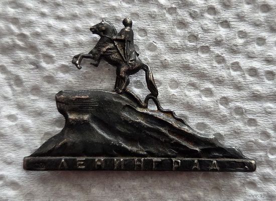 Накладка серебро Ленинград памятник Петру I 875 проба до 1958
