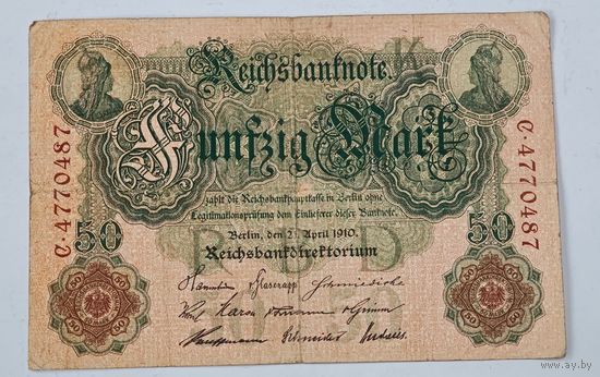1910 год Германия 50 марок