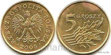 Польша 5 грошей 2005, 2009, 2010, 2015 - на выбор