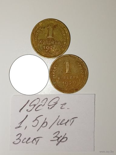 1 копейка 1929 СССР РАСПРОДАЖА
