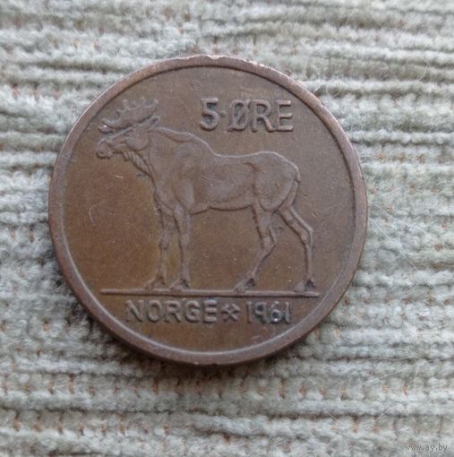 Werty71 Норвегия 5 эре 1961 Лось