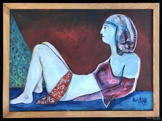 Акулов В.И. "Ню", холст, масло. Размер 50х70 см.