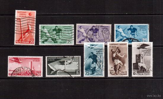 Италия-1934 (Мих.479-487) , гаш. ,  Спорт , Футбол, ЧМ-1934(кат.=700е)(1)