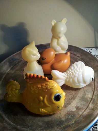 Игрушки детские СССР, пластмасса, 5 шт. одним лотом