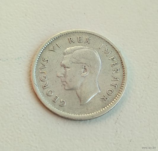 3 пенса 1937, Британская Южная Африка, Король Георг VI, серебро.