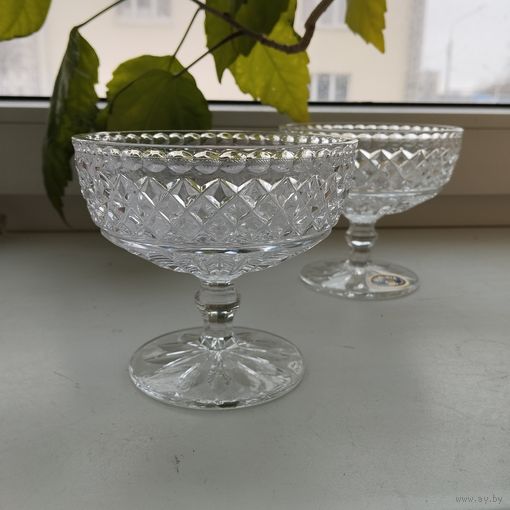 Ваза для мороженного Креманка, хрусталь. Богемия, Чехословакия