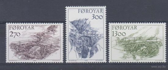 [381] Фареры 1986. Мосты. СЕРИЯ MNH