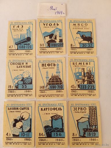 Спичечные этикетки ф.Барнаул. Из программы КПСС. 1964 год