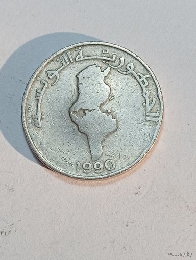 Тунис 1 динар 1990  года .