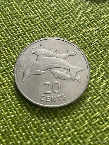Кирибати. 20 центов 1979 г дельфины