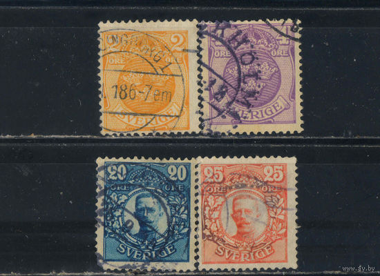 Швеция 1911 Герб Густав V Стандарт #65,67,74,75