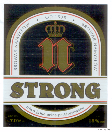 Этикетка пива Strong Польша Ф983