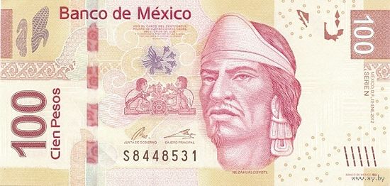 Мексика 100 песо образца 2012 года UNC p124n
