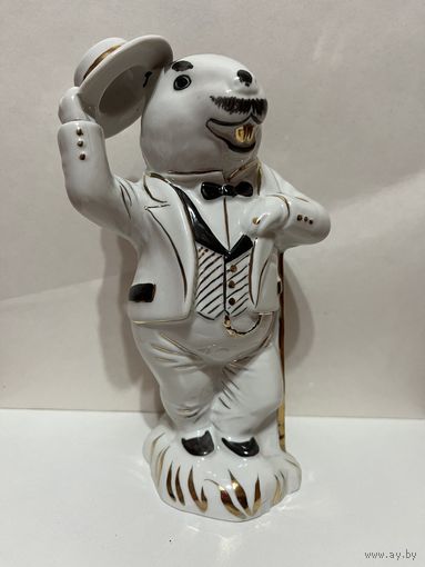 Статуэтка "Дружище бобёр" (с позолотой). Фарфор. Добруш. АУКЦИОН не с рубля без МПЦ