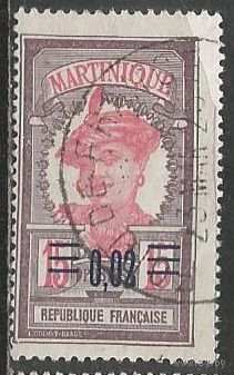 Мартиника. Островитянка. Надпечатка нового номинала. 1922г. Mi#82.