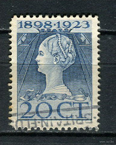 Нидерланды - 1923 - Королева Вильгельмина 20С - [Mi.127] - 1 марка. Гашеная.  (Лот 34Fx)-T25P36