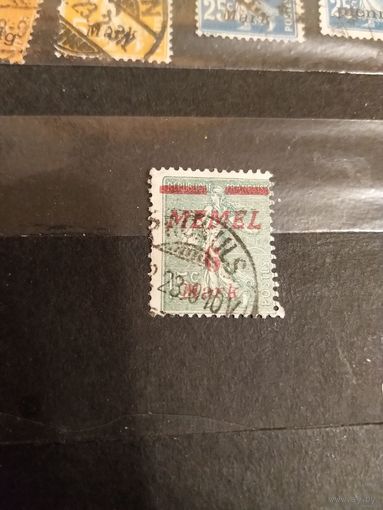 1921 французская мандатная территория Мемель редкое гашение Прекуль (совр Прекуле) искуство (1-3)