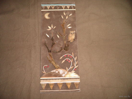 Панно настенное Колыма,Магадан,выполнено из разных видов меха животных 1970-е г.СССР.С рубля.