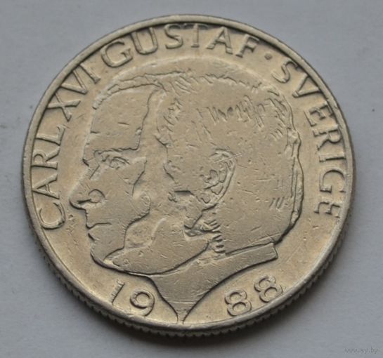 Швеция, 1 крона 1988 г.