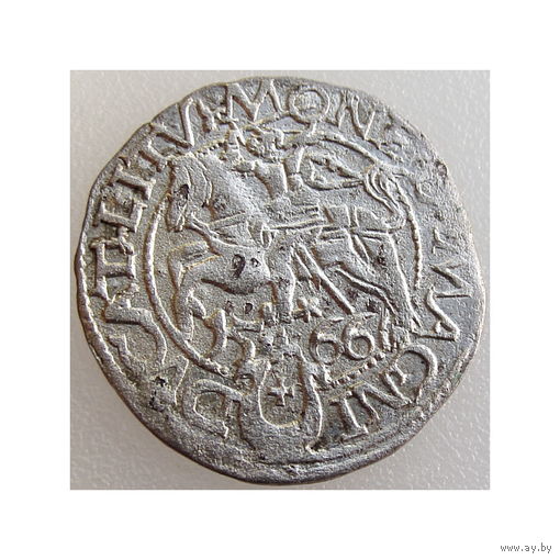 Литва/Litva, полугрош 1566 Rarity Level: R5 - большой крест, (м.д. Тыкоцин)/ 1/2 Grossus (Mint: Tykocin), LITV, состояние VF, Жигимонт II Август/ Sigismund II Augustus