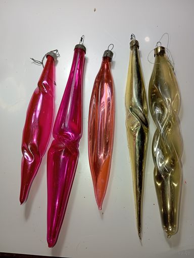 Ёлочная игрушка - Сосульки , СССР .