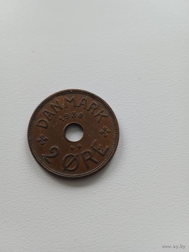 Дания 2 оре 1938 г.
