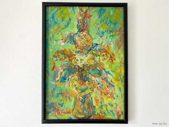 Наталья Черноголова картина холст масло в раме Цветочный вазон размер 53 х 37 см