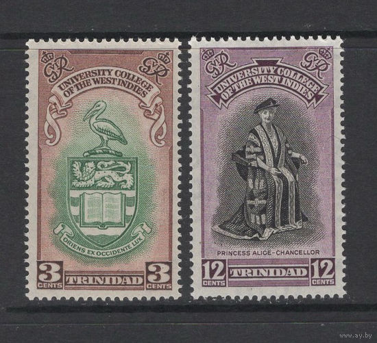 Тринидад / TRINIDAD  1951 ** Университет, Герб, Принцесса Алиса, пара