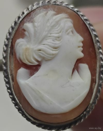 Колечко серебряное с Камея. 4.5 грамма.