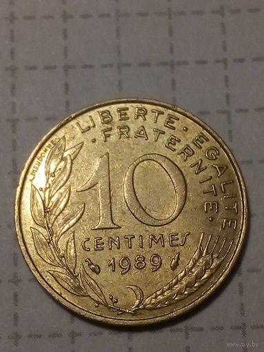 10 сантимов Франция 1989 год
