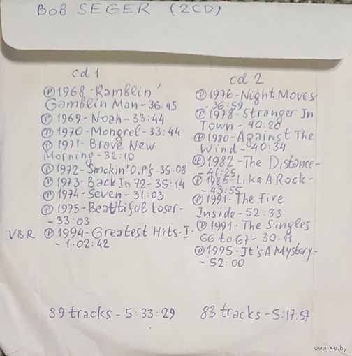 CD MP3 дискография Bob SEGER - 2 CD