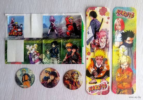 "Naruto". Фишки, наклейки, закладки. Цена за все.
