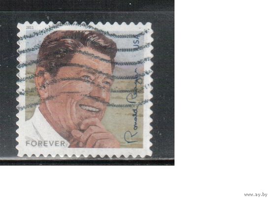США-2011 (Мих.4659) , гаш. , Личности, Рональд Рейган (одиночка), самоклейка
