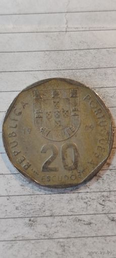 Португалия 20 эскудос 1989