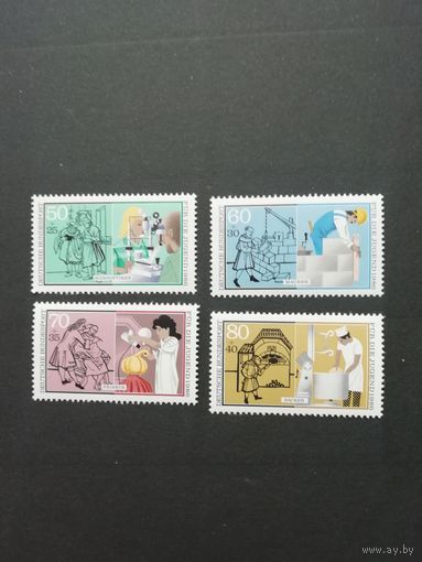ФРГ 1986 Серия из четырех марок "Фонд поддержки молодежи. Ремёсла" (чистые**). Mi.1274-1277 каталог 7.00 евро