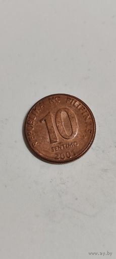 Филиппины 10 сентимо 2001