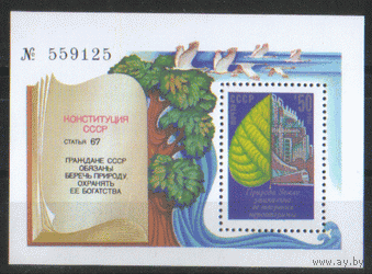 Заг. Номерной БЛОК 181. 1984. Охрана окружающей среды. чиСт.
