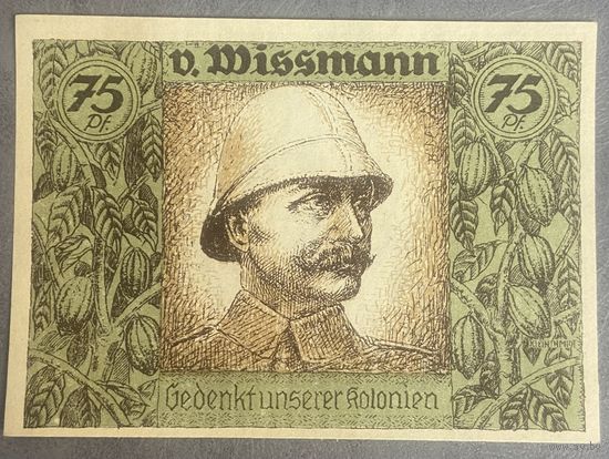 Нодгельд 75 пфеннигов 1921 год. Гамбург, Берлин, Бремен. Веймарская республика