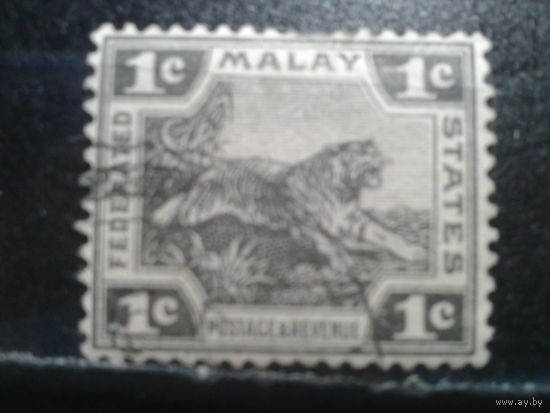 Малазийская конфедерация, колония Англии, 1923. Стандарт тигр, 1с