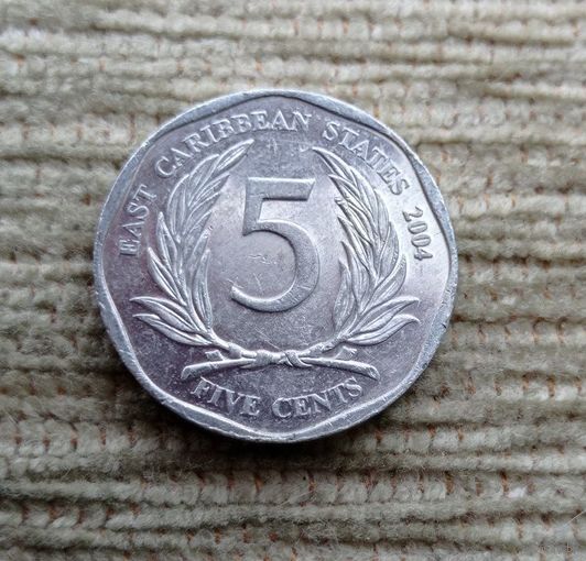 Werty71 Карибские острова 5 центов 2004 Елизавета 2 Карибы