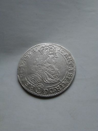ОРТ 1668 ЯН II КАЗИМИР КРАКОВ БЫДГОЩ КРАСИВЫЙ ! СЕРЕБРО