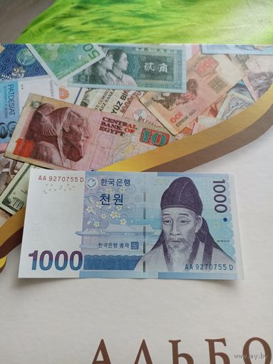 Южная Корея 1000 вон 2007 год(серия АА)
