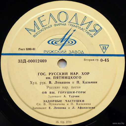 Гос. Русский Нар. Хор Им. Пятницкого – Русские Нар. Песни, МИНЬОН