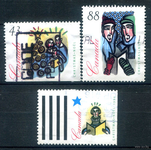Канада - 1994г. - Рождество - 3 марки - гашёные. #3-WB-98-B-1