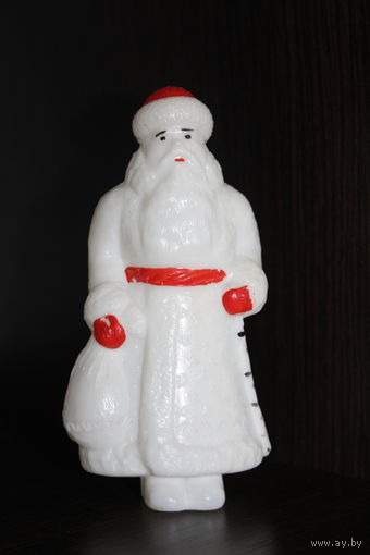 Пластиковая, декоративная, новогодняя статуэтка "Дедушка мороз", из СССР.