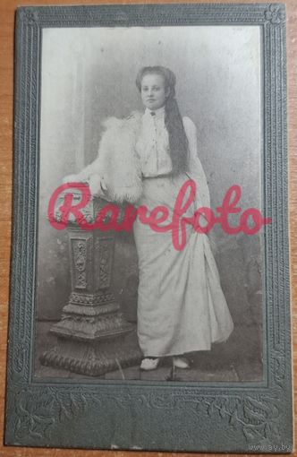 1910-е Визит портрет девушка платье меха студийное фото