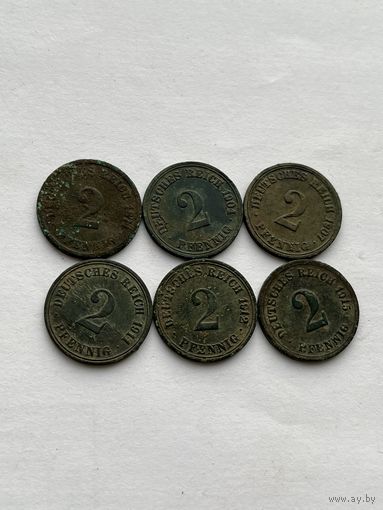 2 пфенинга - 6 шт