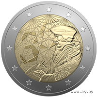 Латвия 2 евро 2022 Erasmus 35 UNC из ролла