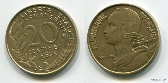 Франция. 20 сантимов (1964, XF)
