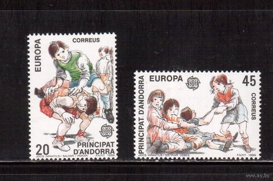 Андорра(Испанская)-1989(Мих.209-210) ** ,   Европа СЕРТ, Детские игры